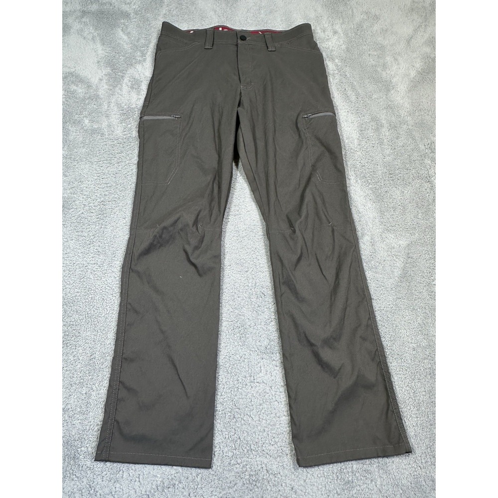 Wrangler All Terrain Cargo Pants Mens 32x30 Actual 34x31 Gray Nylon Flex Waist